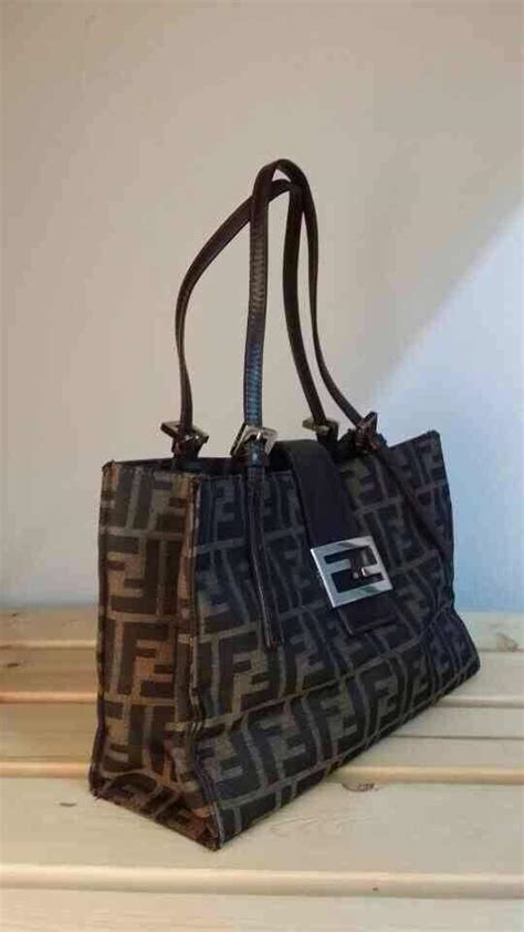 brown canvas bag fendi|authentic fendi tote.